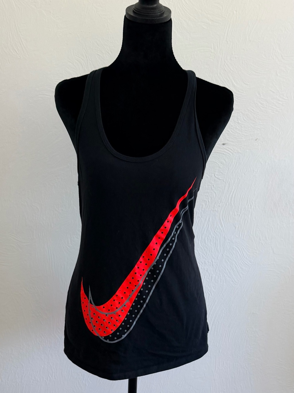 Nike Black Tank with Red and Gray Swoosh